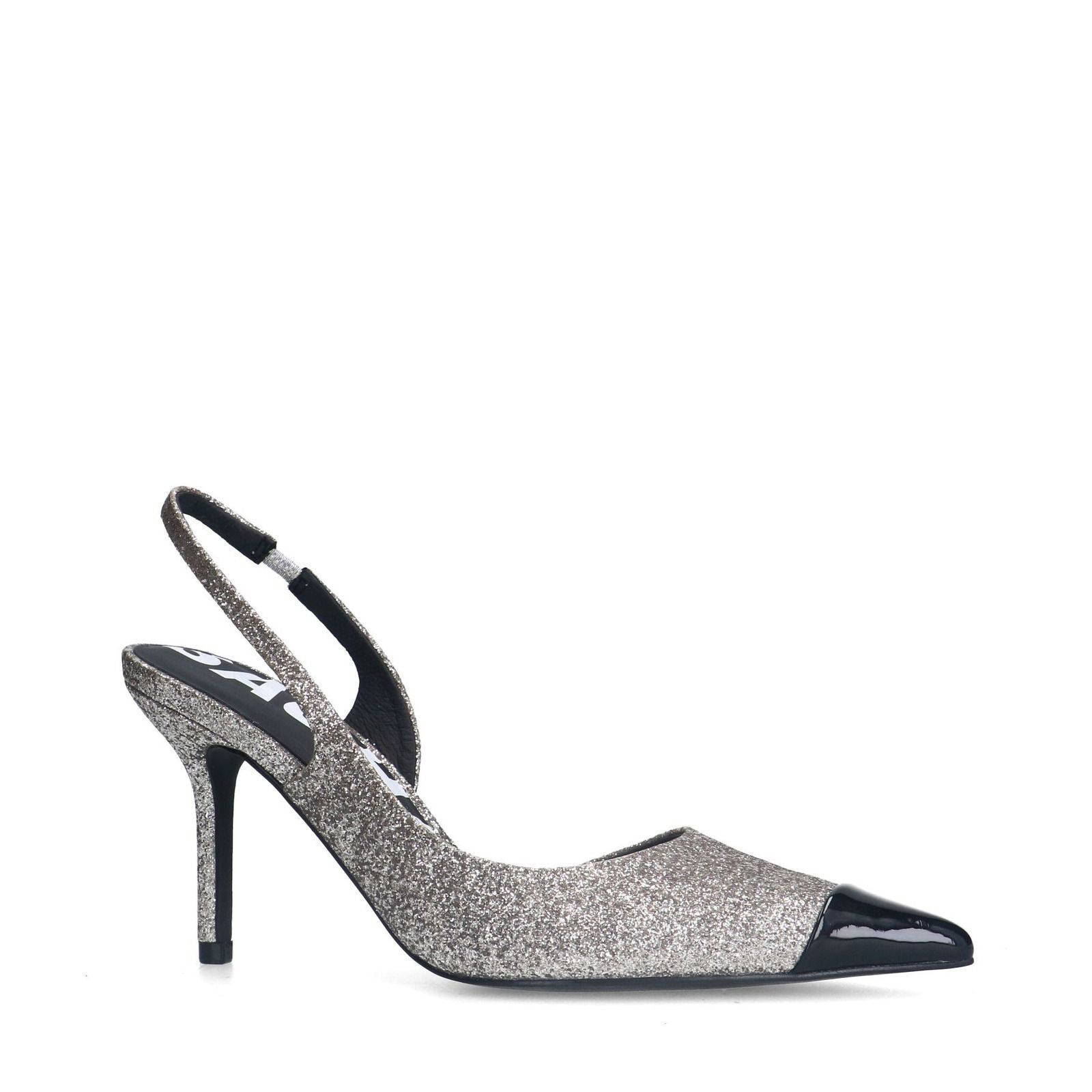 Sacha slingback pumps zilver/zwart