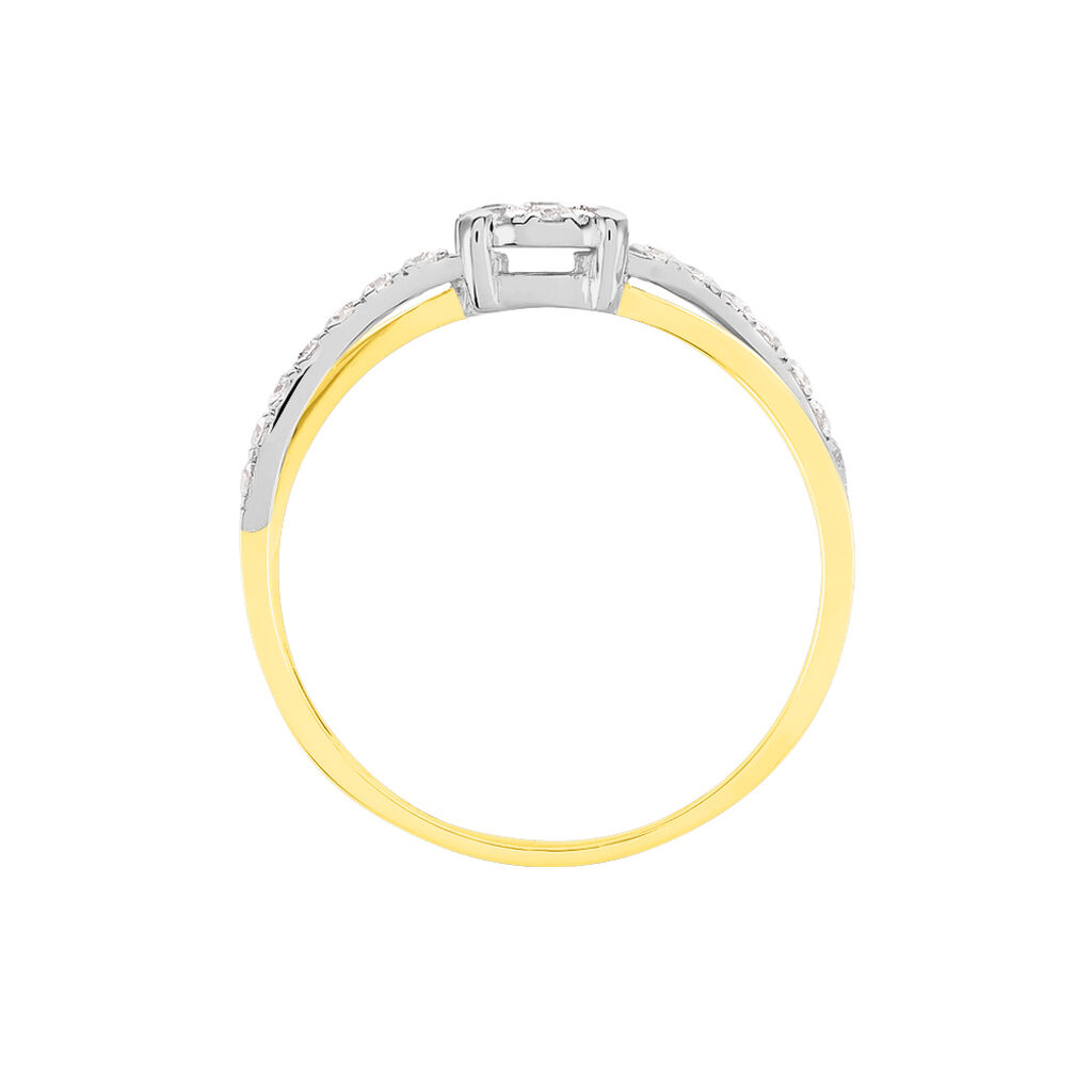 Bague Solitaire Shonah Or Bicolore Diamant