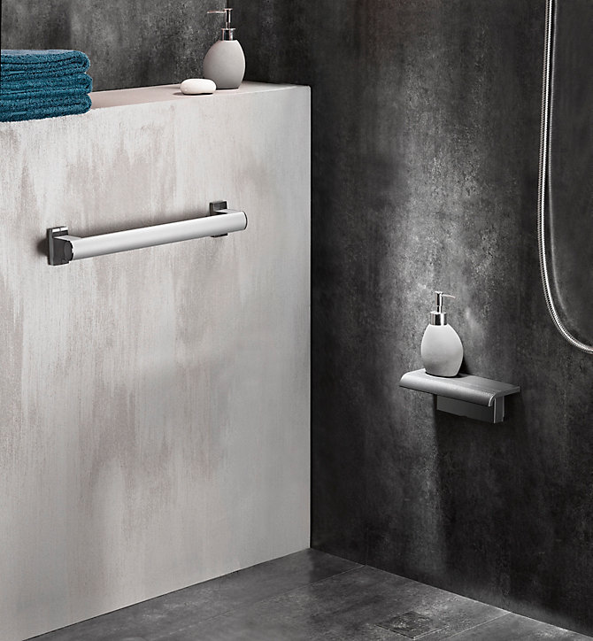Tablette de douche repose pieds anthracite