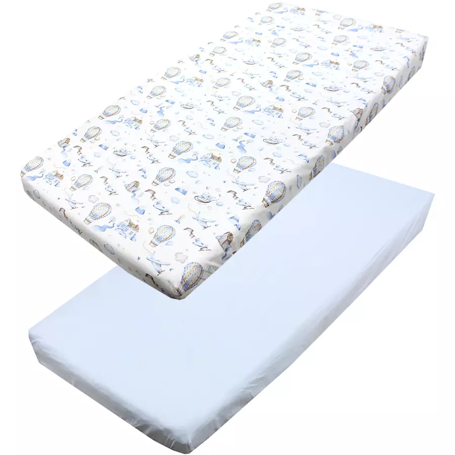 TupTam Baby Kinder Spannbettlaken 2er Pack blauweiß