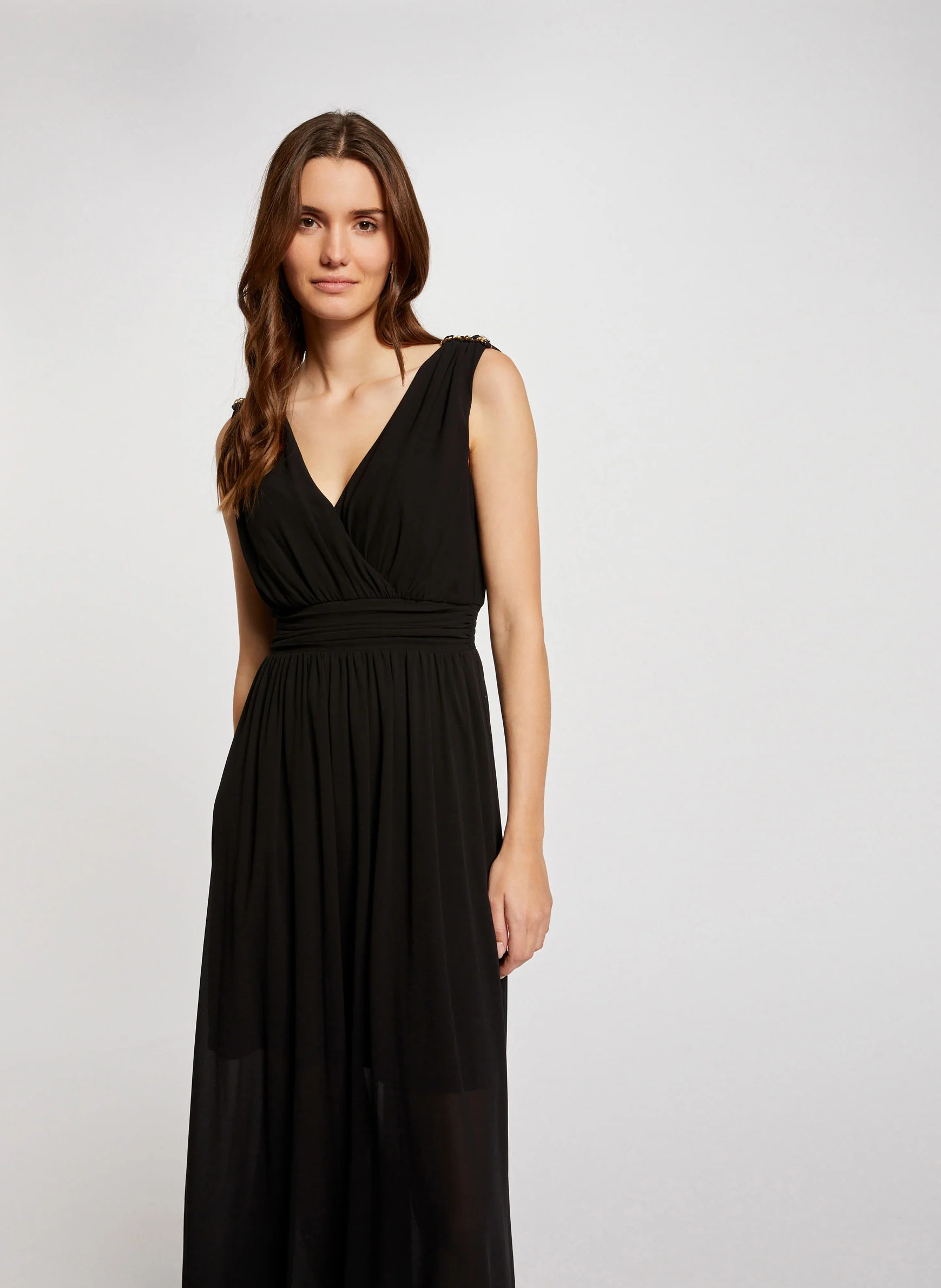 REPONS - Robe longue cintrée dos nu| Noir