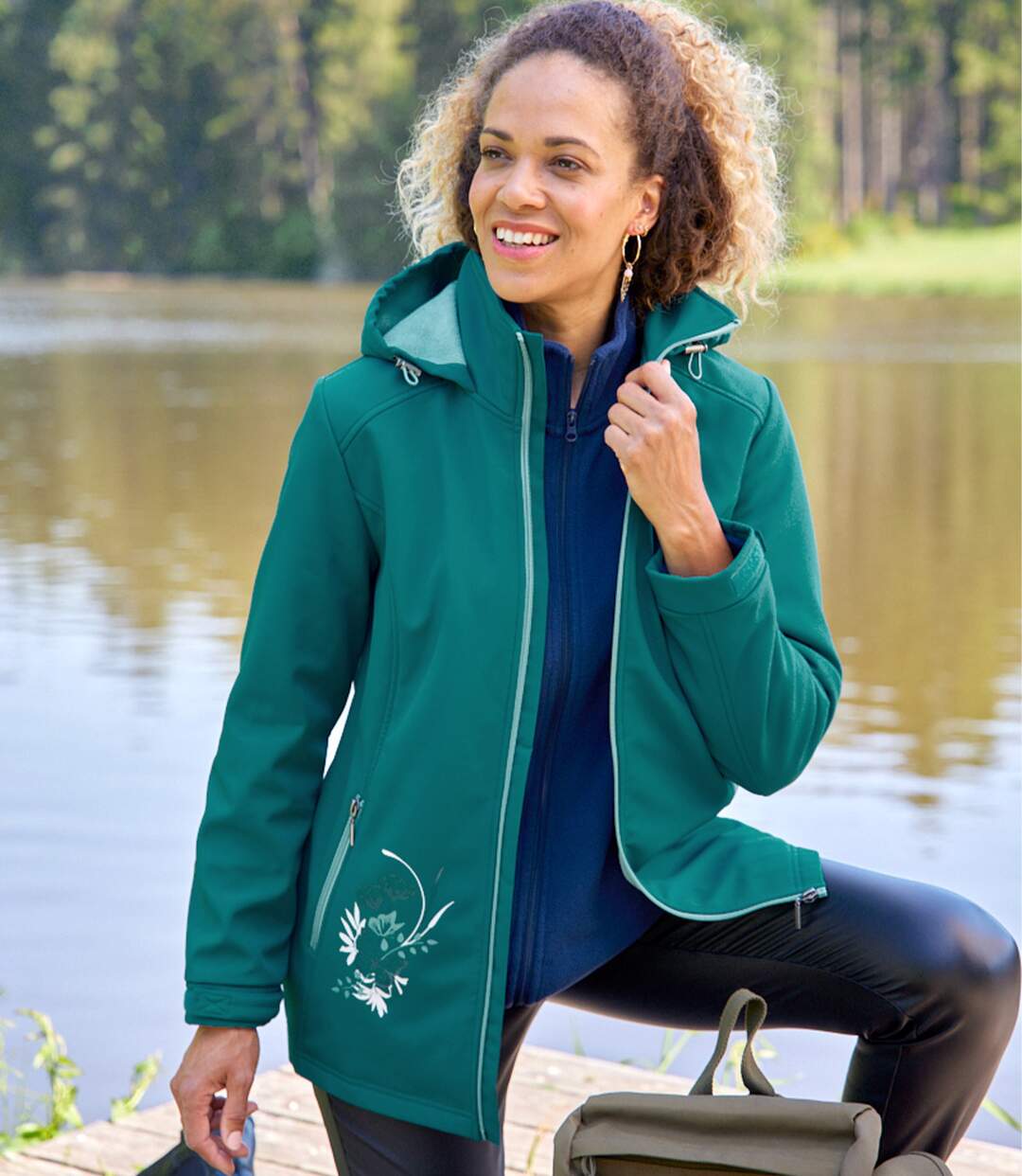 Veste à Capuche en Softshell Doublée Polaire