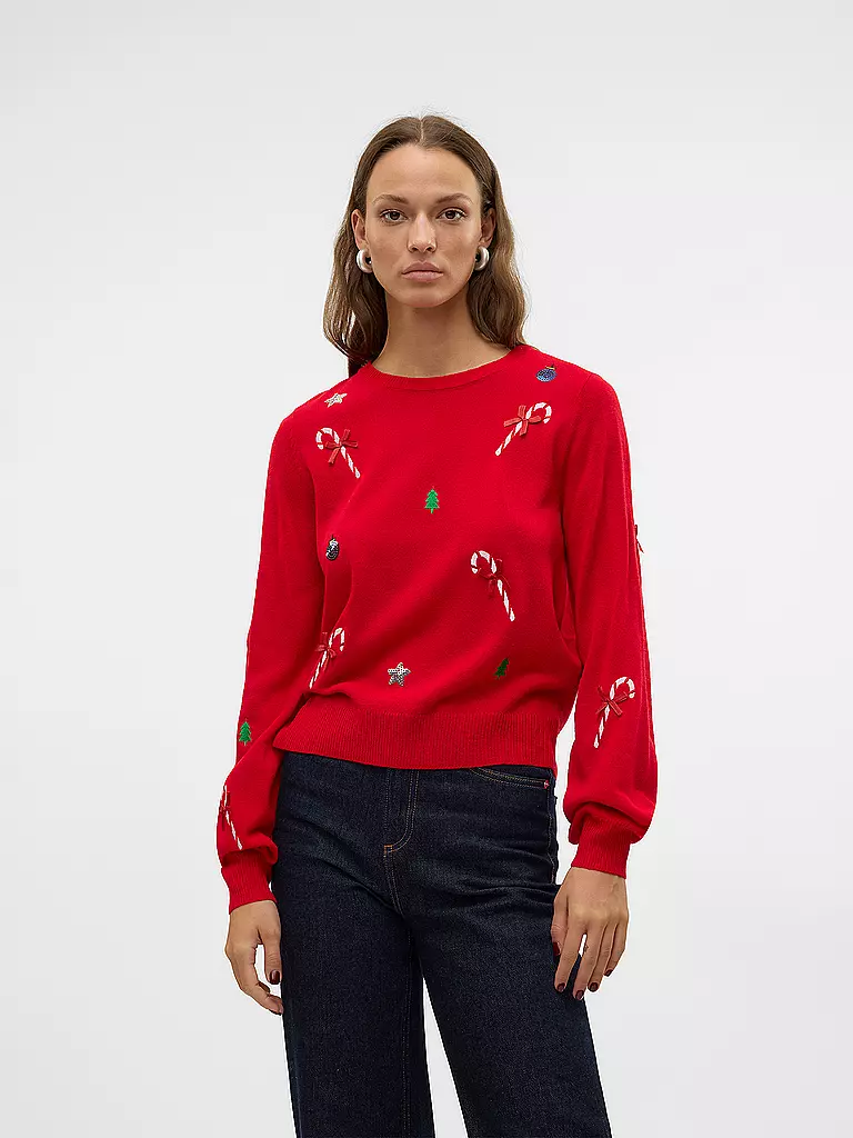 VERO MODA Pullover VMNEWJOLLY rot