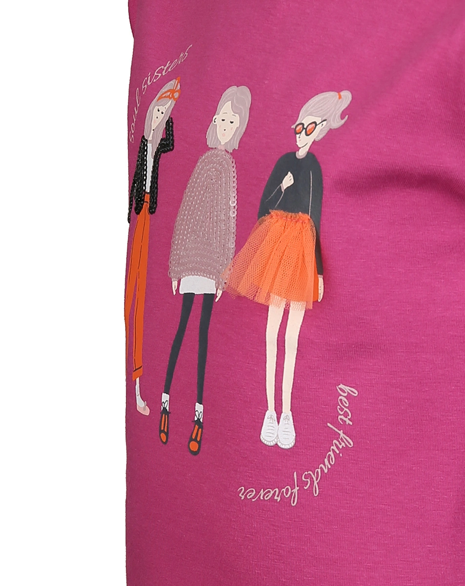 Langarmshirt FREUNDINNEN in beere