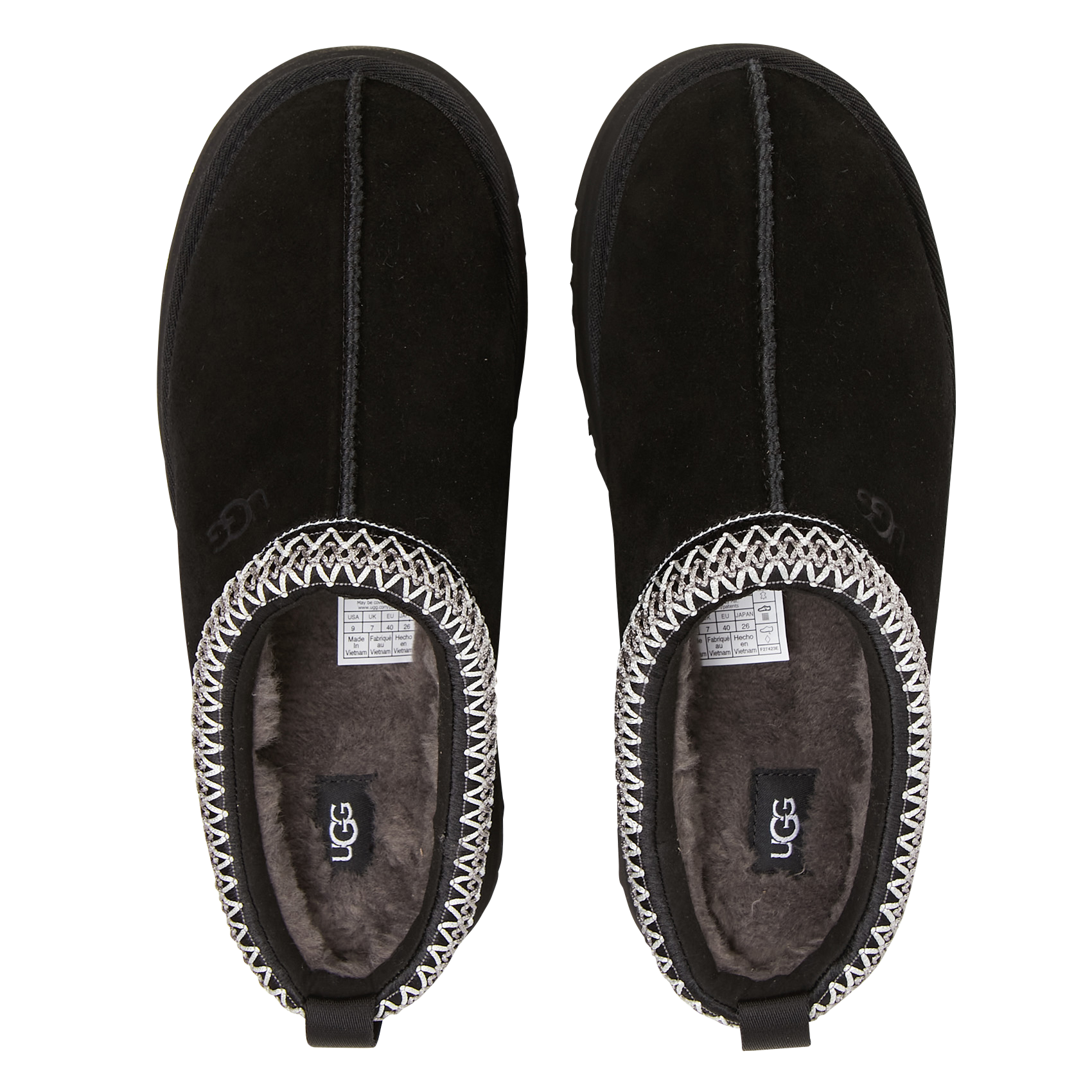 TAZZ - Chaussons fourrés à plateforme en cuir velours | Noir