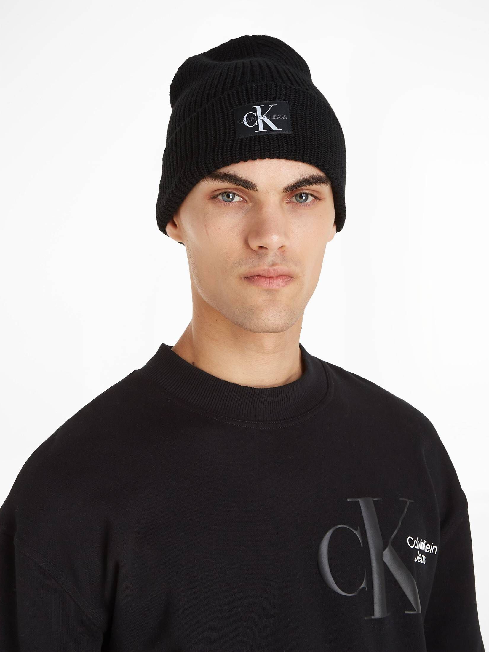 CALVIN KLEIN| Herren Mütze LOGO PATCH BEANIE