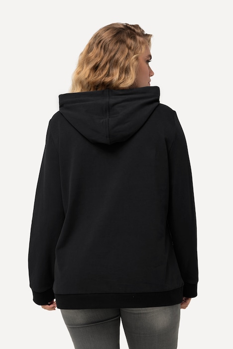 Hoodie, Pailletten-Schriftzug, Langarm, Kapuze