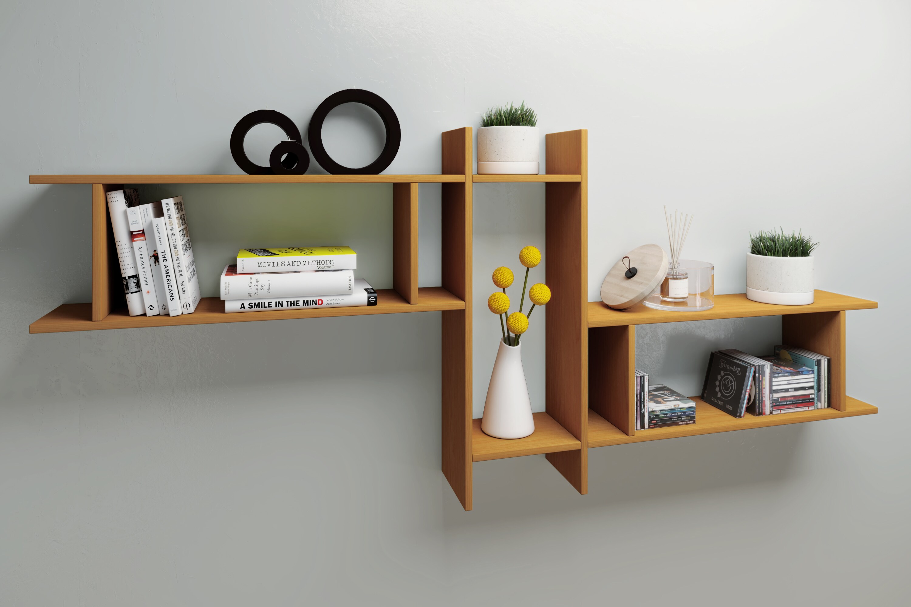 VCM Holz Wandregal Hängeregal Regal Bücherregal Wandboard Deko Board Sirola Maxi