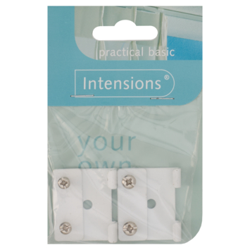 Intensions klem t.b.v. wandsteun gordijnrail Plus wit 2 stuks