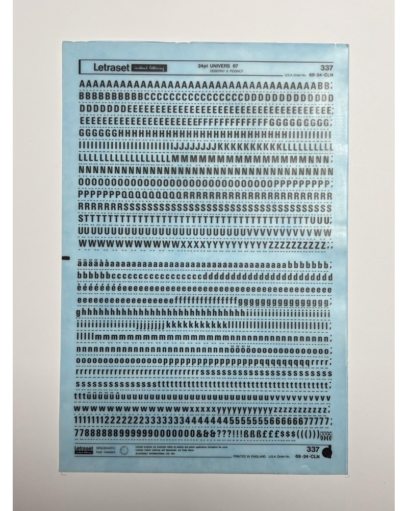 Letraset 337 - UNIVERS 67 -24pt