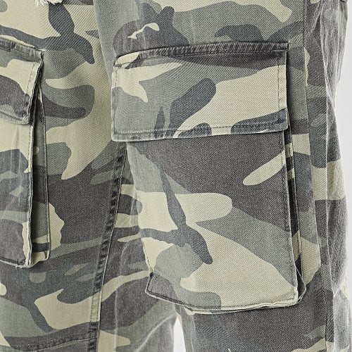 Pantalon Cargo Vert Kaki Camouflage