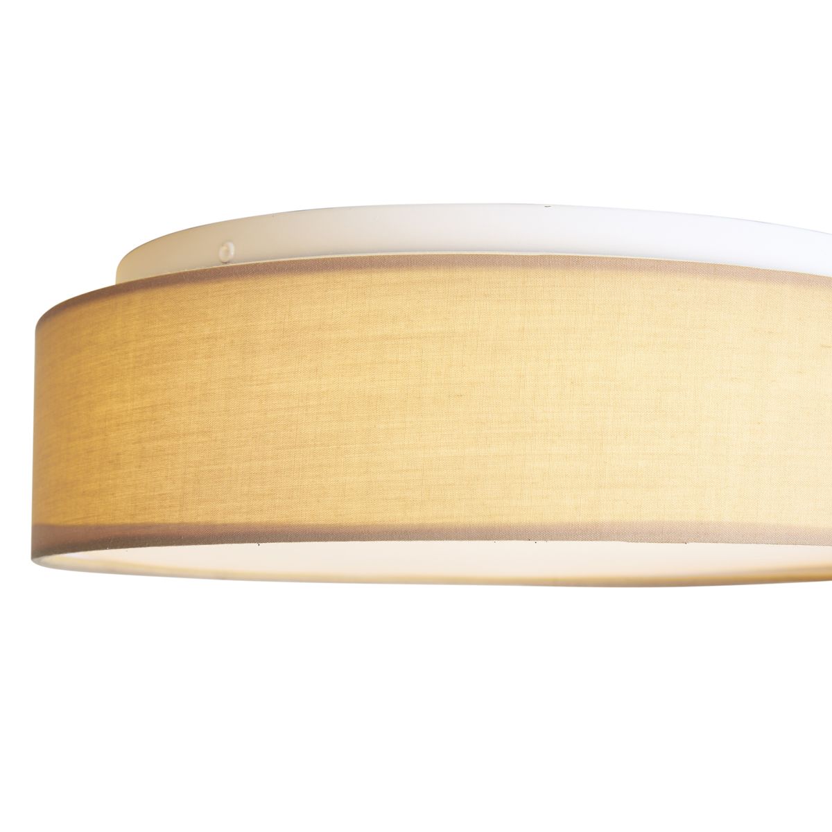 Smart plafondlamp beige 35cm incl. LED en afstandsbediening - Flat drum