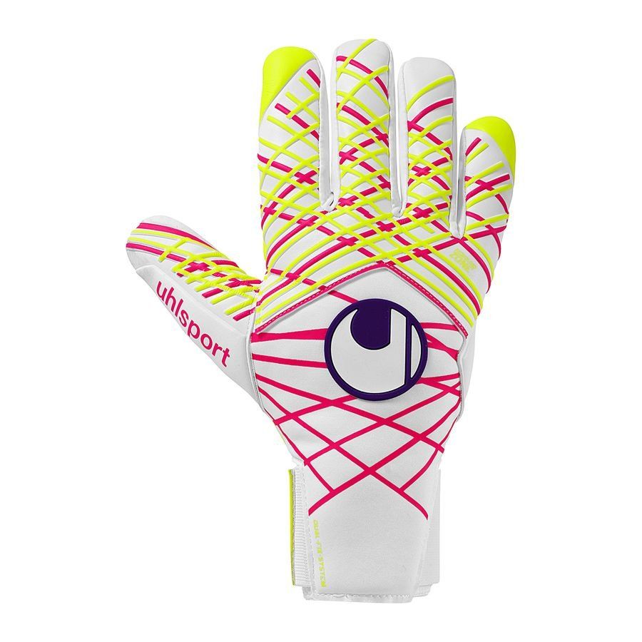 Uhlsport Gants de Gardien Prediction Absolutgrip HN Maignan - Blanc/Rose/Jaune Fluo