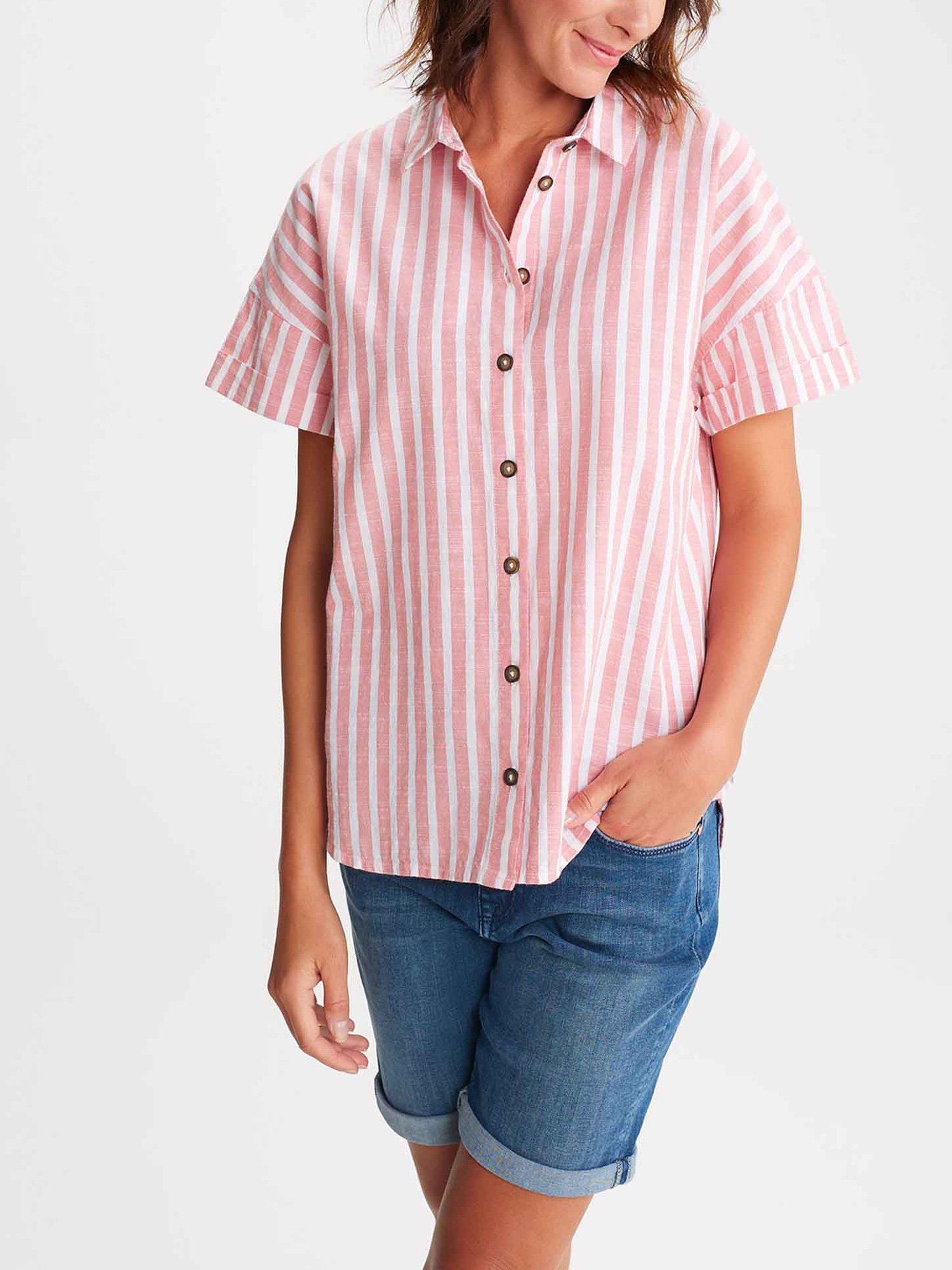 Chemise Femme A Rayures Rose