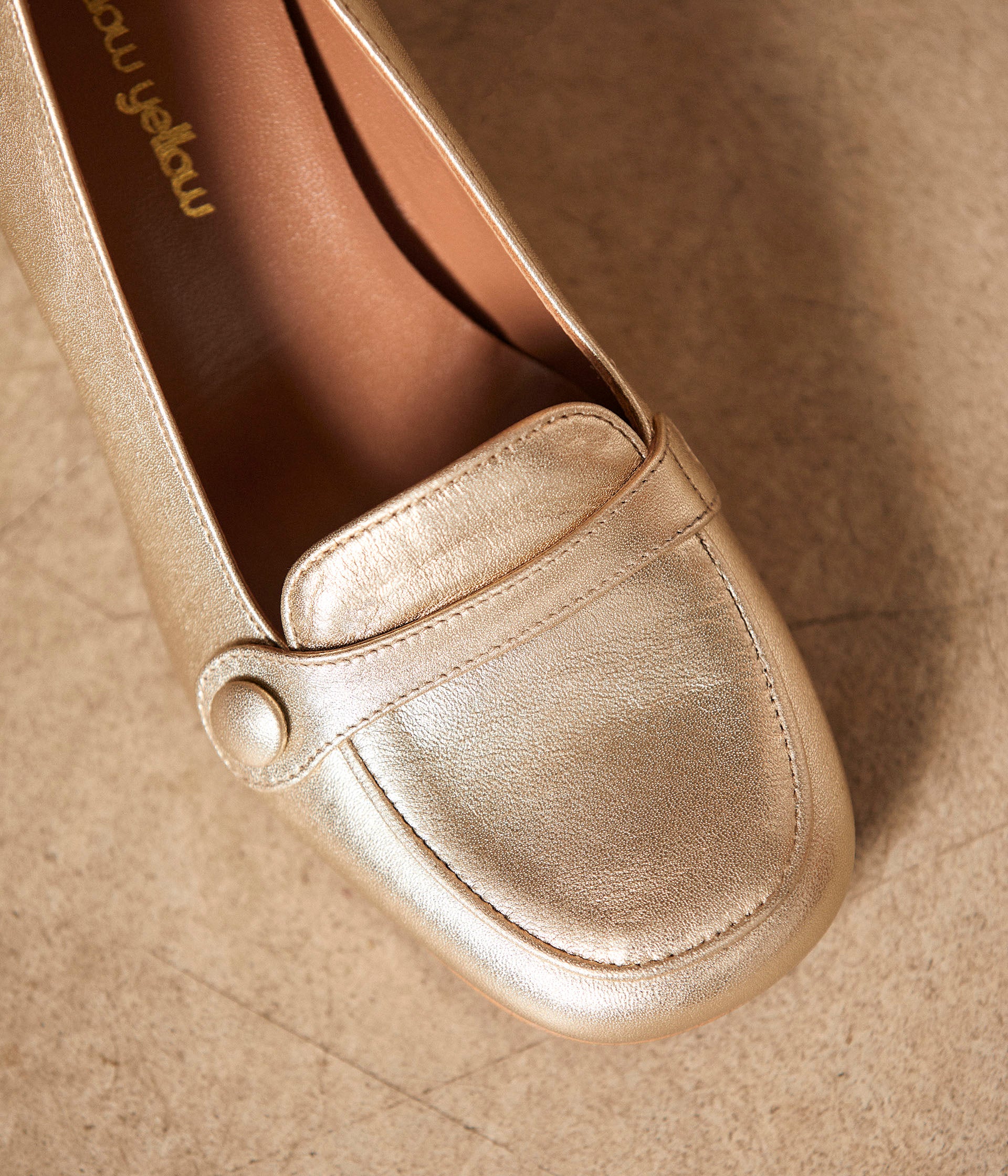 Mocassins talon dorés Anatole