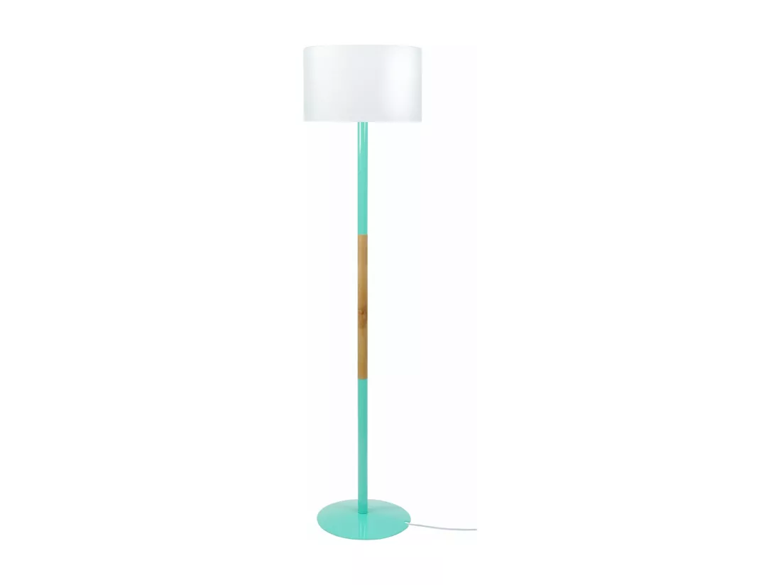 Lampadaire droit bois vert,naturel 155 cm.