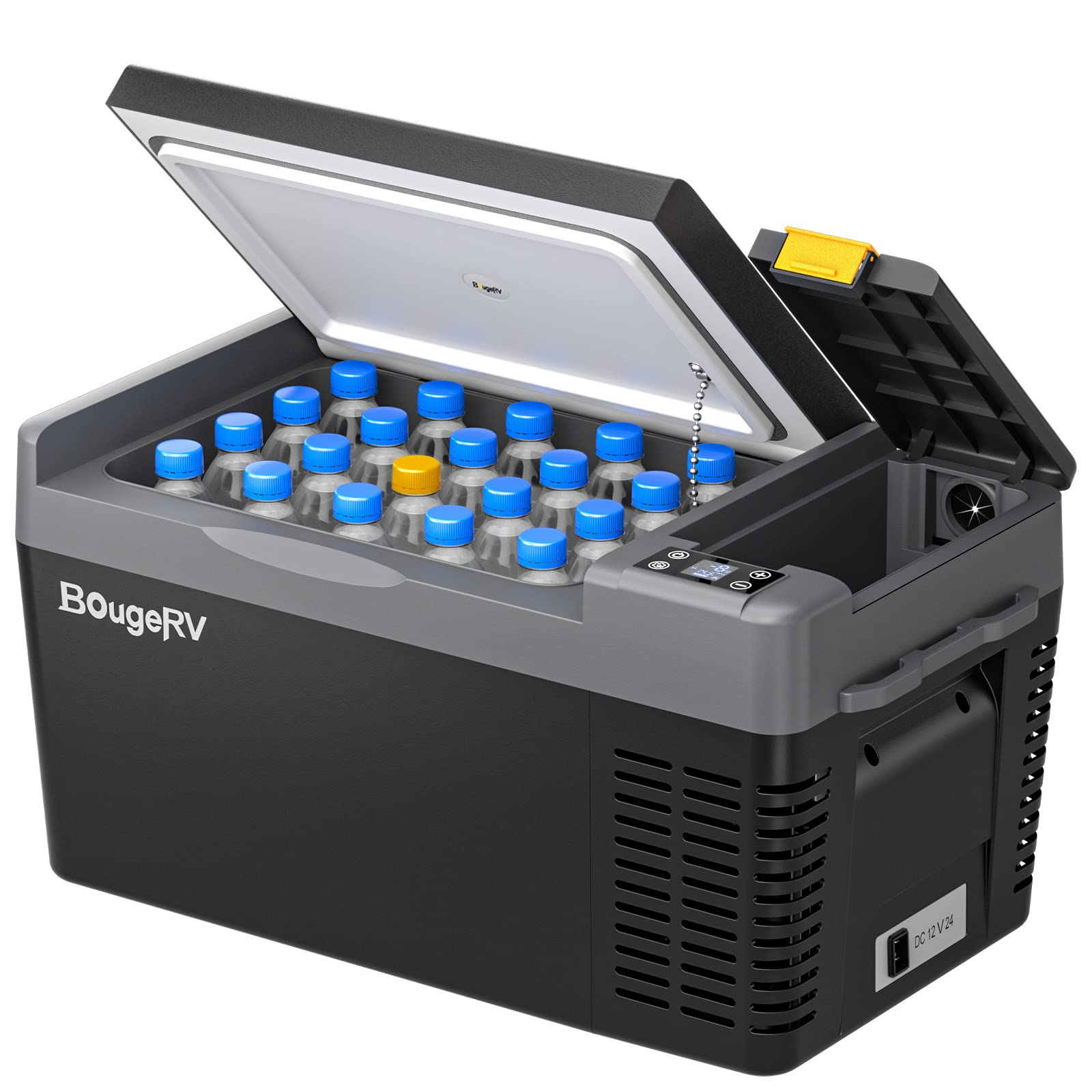 BougeRV CRPRO Glacière à Compression, Frigo Voiture 20 litres(-22°C~10°C), 12/24V DC &110-240V AC Glaciere Voiture, Frigo Compression 12v, pour voiture, camping, voyage