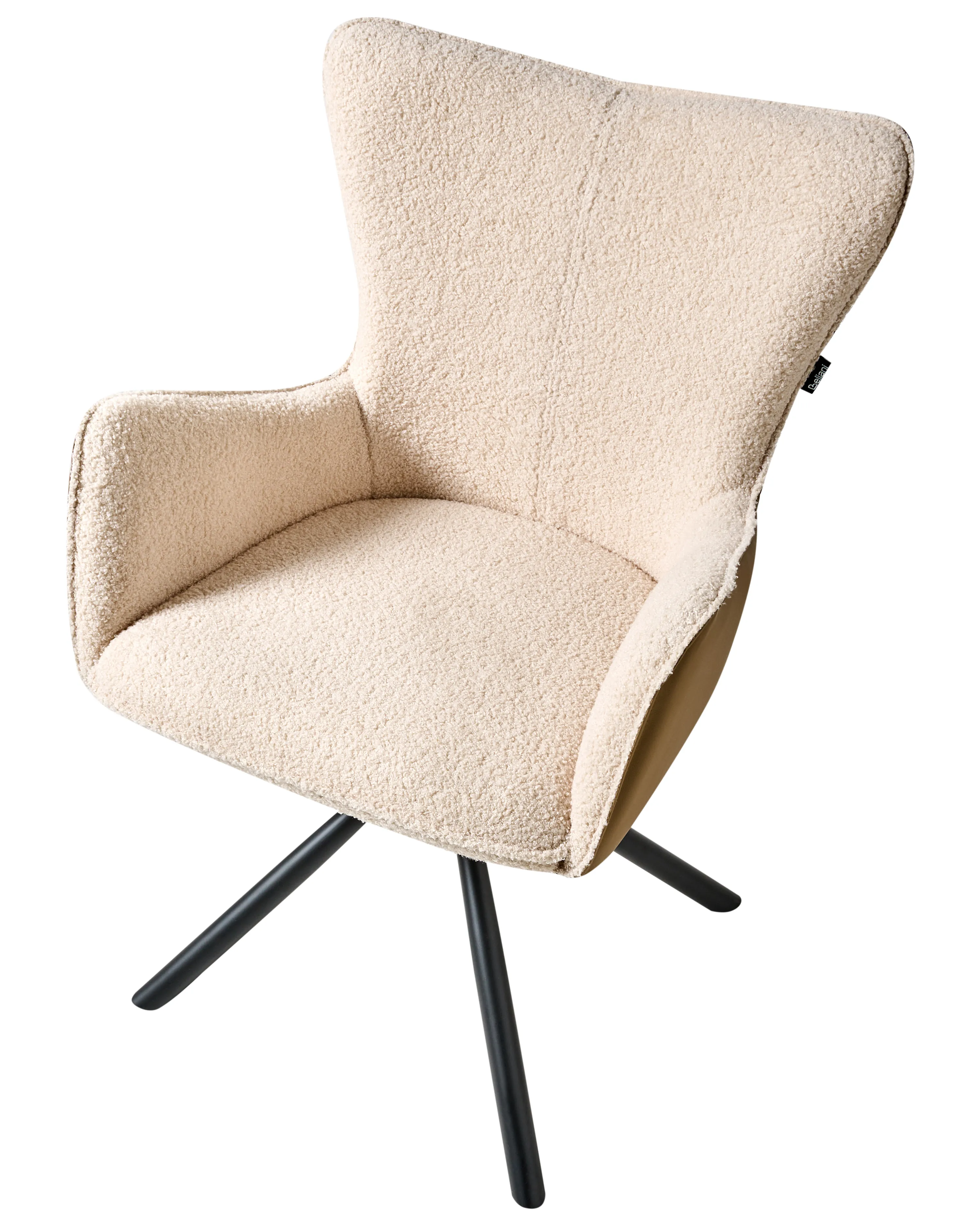 Set van 2 eetkamerstoelen draaibaar NOVI Bouclé Lichtbeige