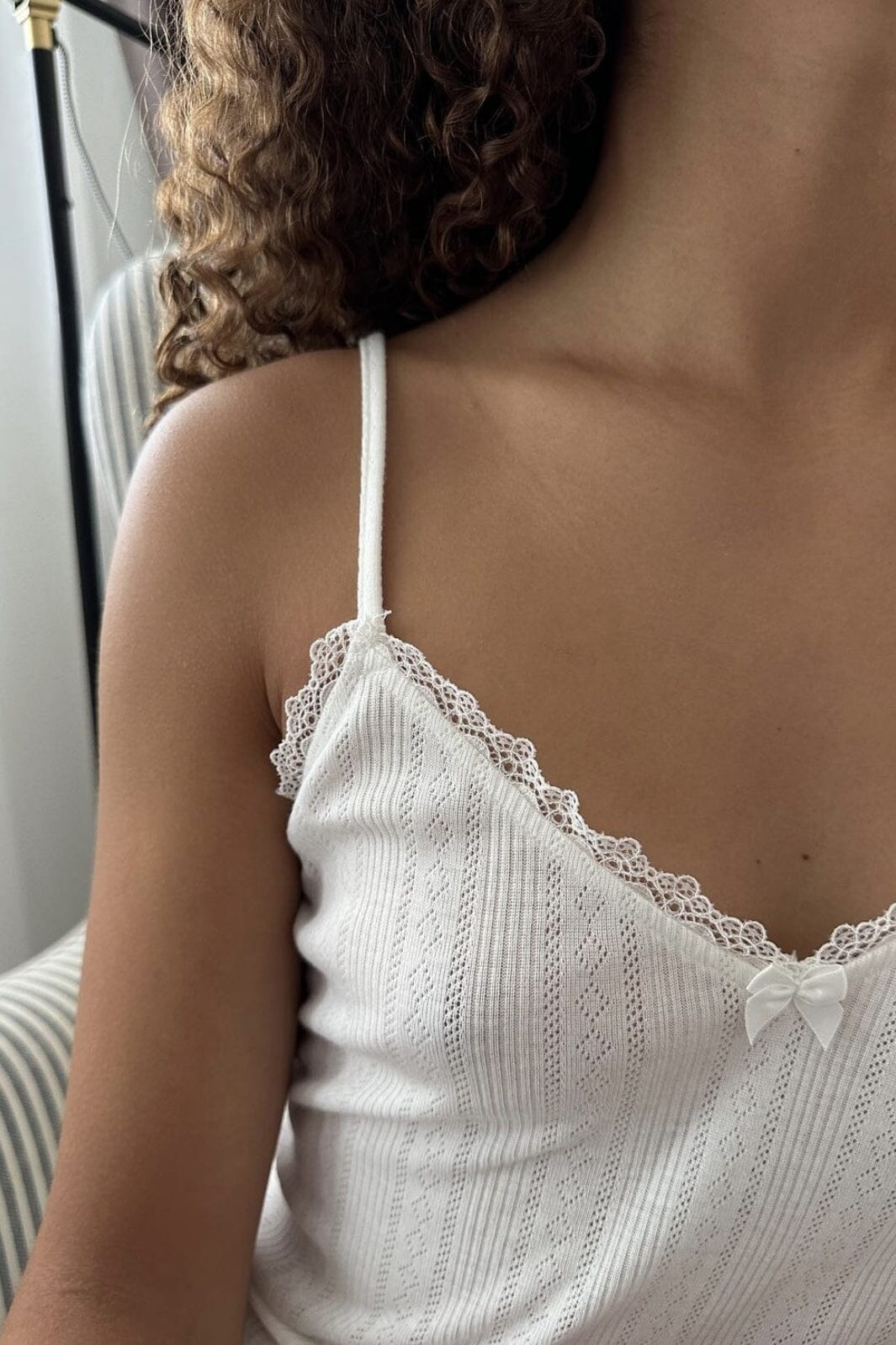 Neo Noir Lindsay Pointelle Top white