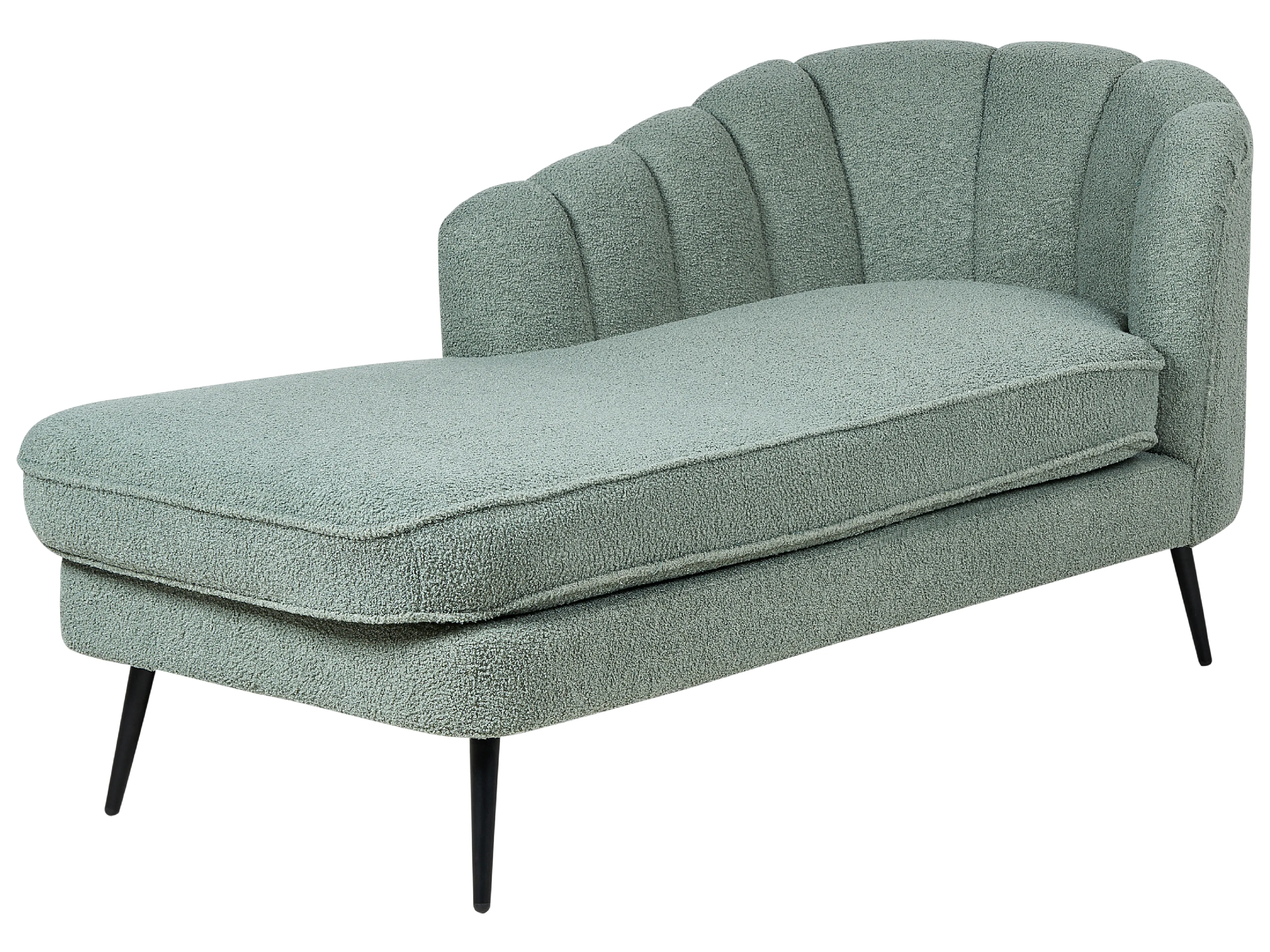 Rechtszijdige chaise longue ALLIER Bouclé Groen