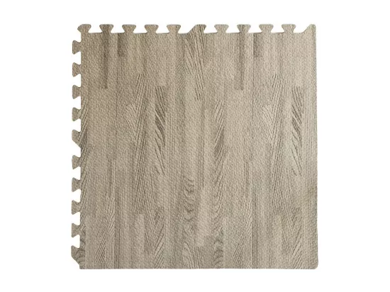 Tapis puzzle doux 4 pièces, effet bois de frêne, 60x60x0.8 cm, pour jeu d'intérieur pour enfants