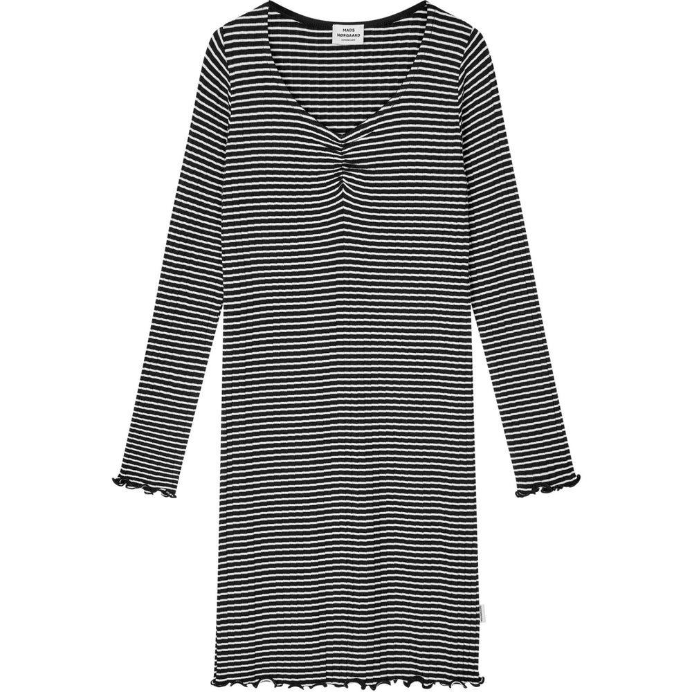 Køb Mads Nørgaard Black/Vanilla Ice 5X5 Stripe Tikina Kjole