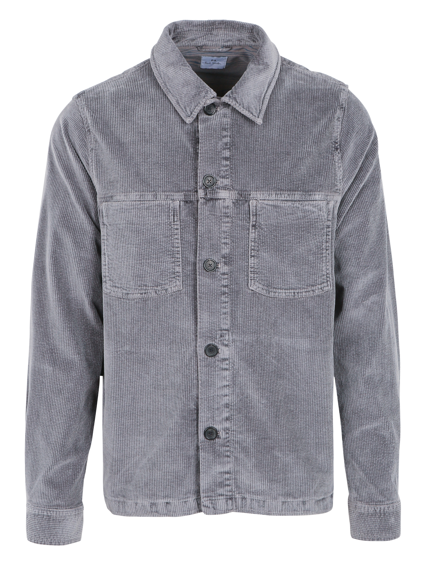 Surchemise col classique droite en coton bio mélangé | Gris