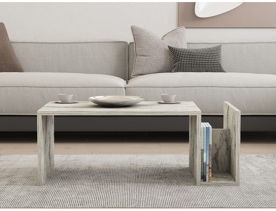 CONCEPT1 - Table basse Mémo marbre Freesia 86,8 x 50 x h32,4cm