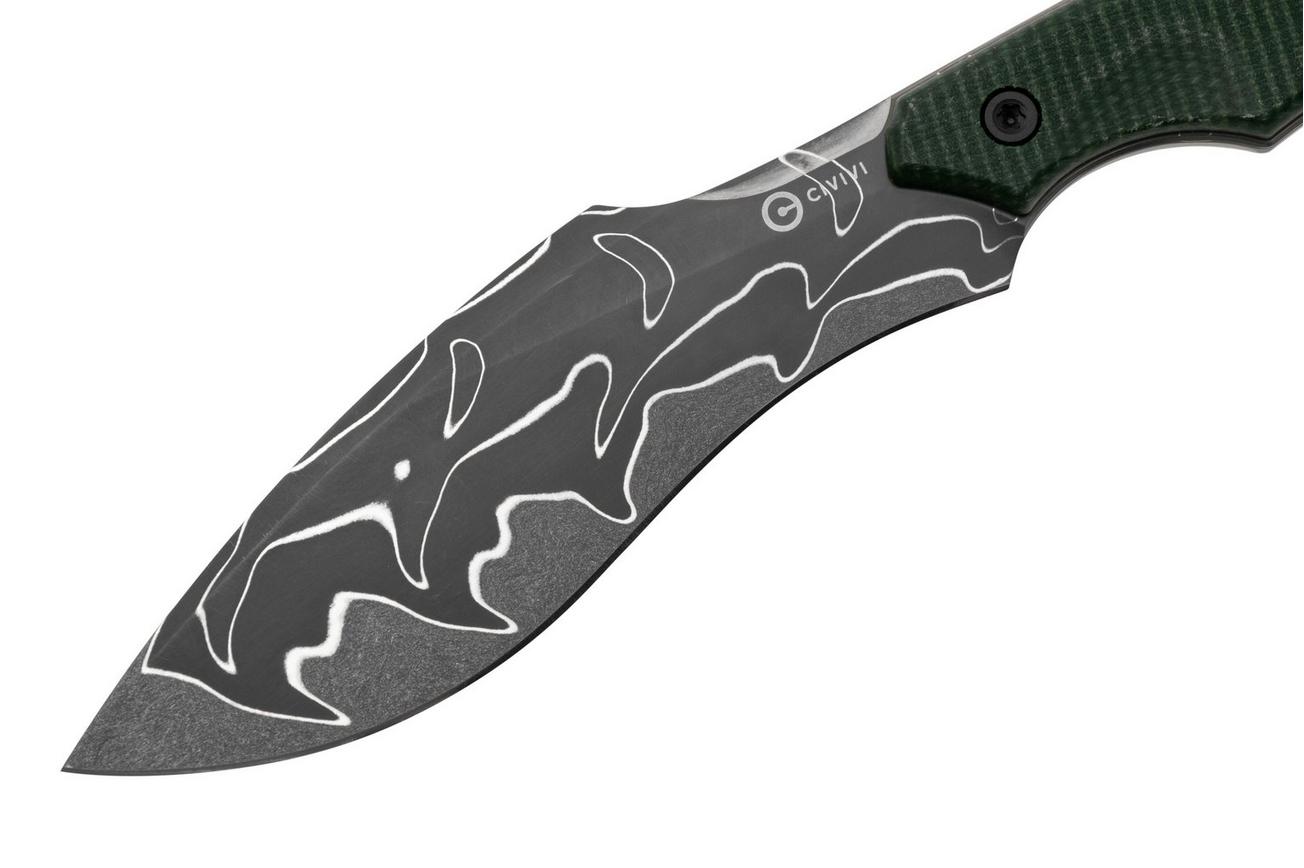 Civivi Vaquita II C047C-DS2 Damascus, Green Canvas Micarta, nekmes, Nathaneal Matlack design