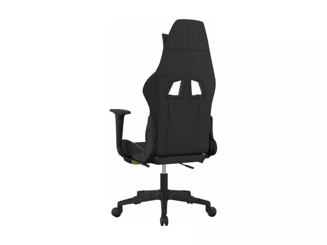 Chaise de jeu de massage avec repose-pied Noir et jaune Tissu
