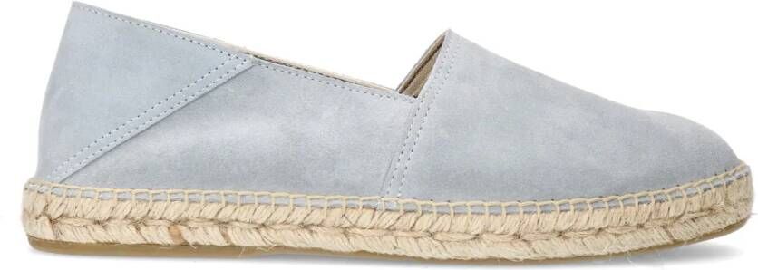 Manfield Heren Lichtblauwe suède espadrilles