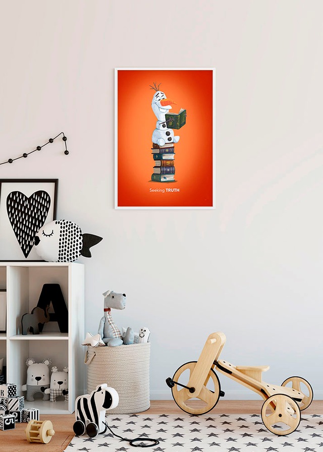 Komar Bild »Frozen Olaf Reading« Disney 1 Stk. tlg. Wandbild zur Dekoration im Kinderzimmer - ohne Rahmen