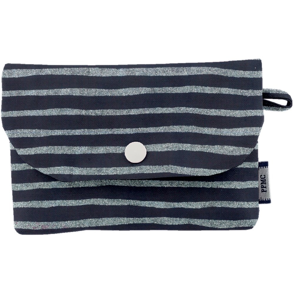 Pochette Savon Rayé Argent Marine