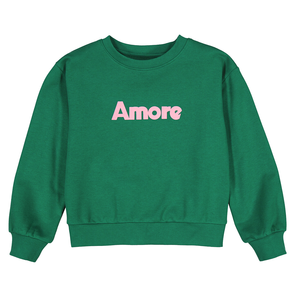 COLEÇÕES LA REDOUTE<br>Suéter de gola redonda Ferret em fleece, com a estampa Amore