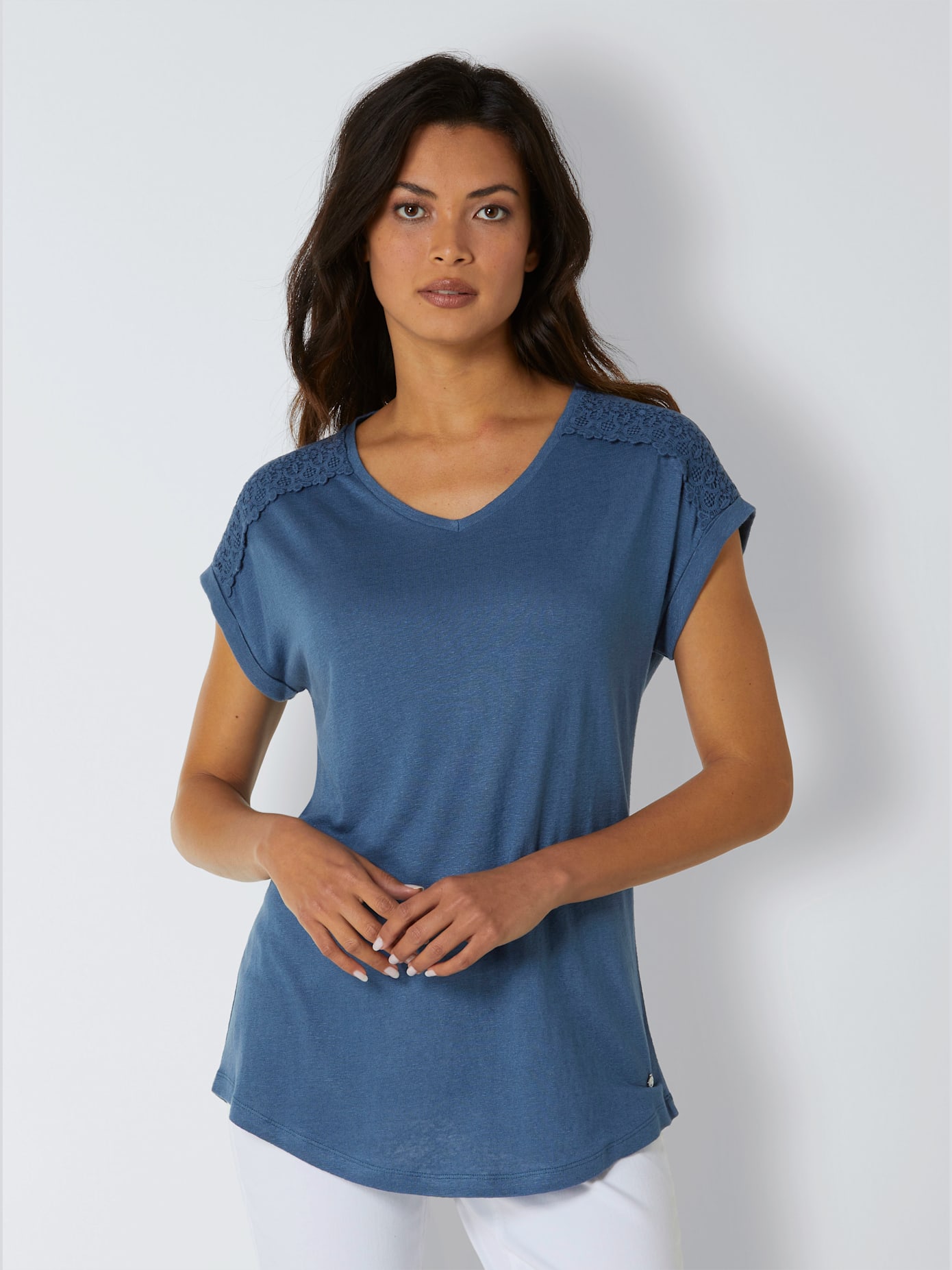 T-shirt en lin et viscose mélange viscose-lin estival
