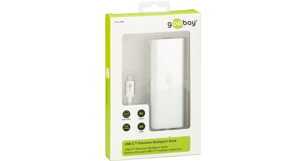 goobayUSB-C Multiport Adapter HDMI 4k30Hz + PD 60W  (Aluminium, HDMI | USB | CR | RJ45 | PD)