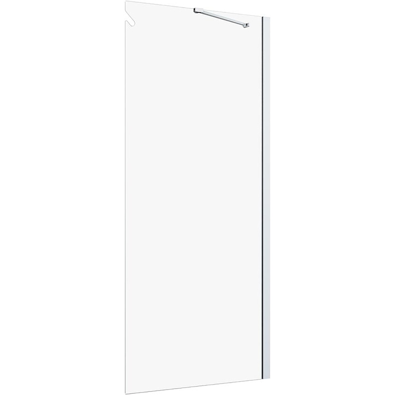 Sealskin Hooked inloopdouche type A3 140x200 cm, 6 mm helder veiligheidsglas met antikalklaag zilver hoogglans