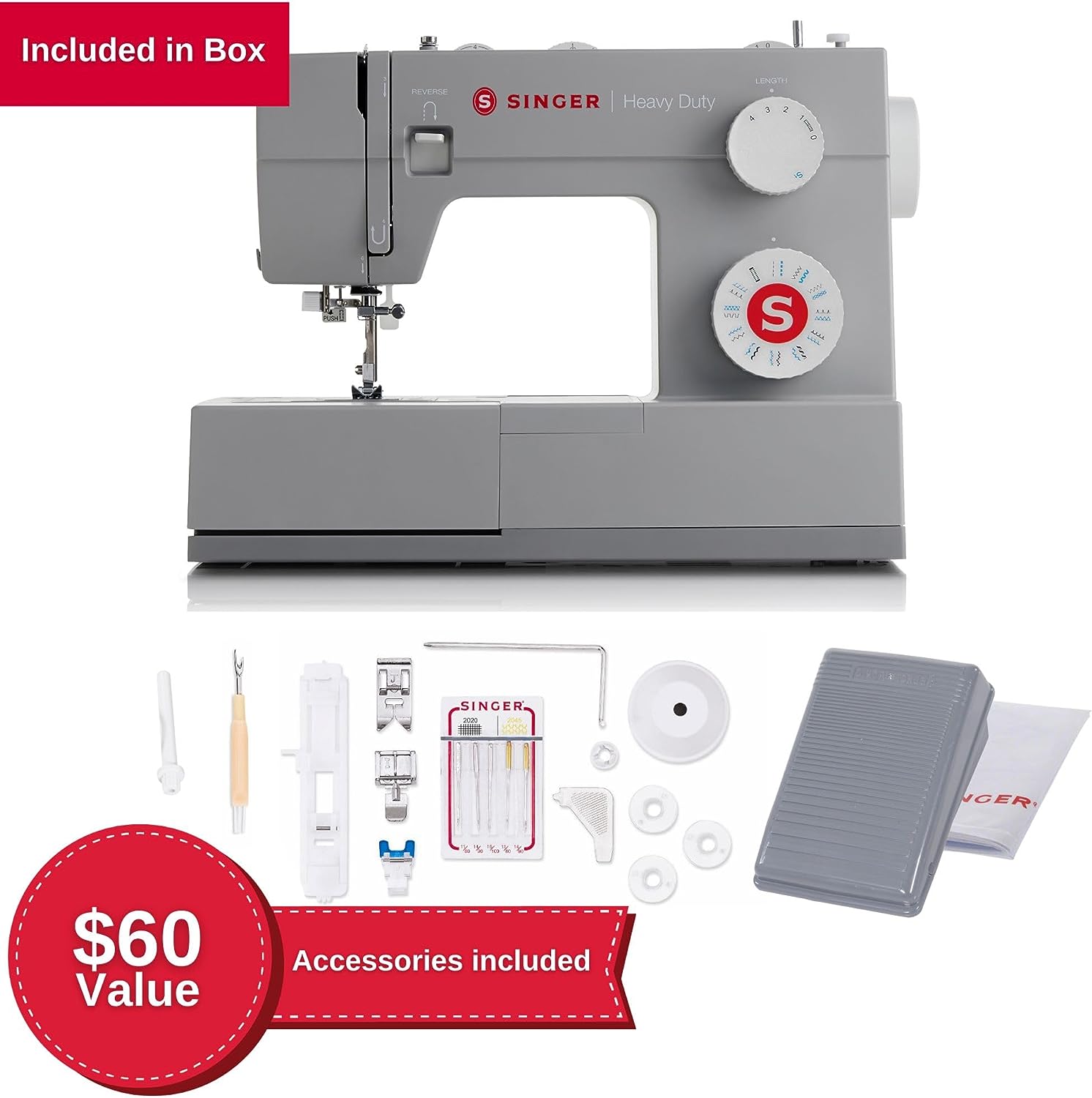 Singer Heavy Duty 4423 Sewing Machine, grey