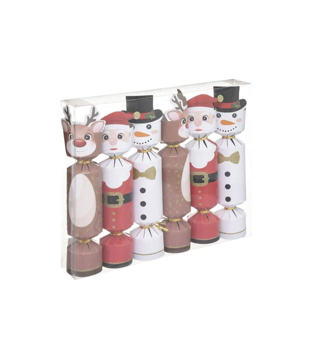 Lot de 6 Crackers Déco Noël 26cm Multicolore