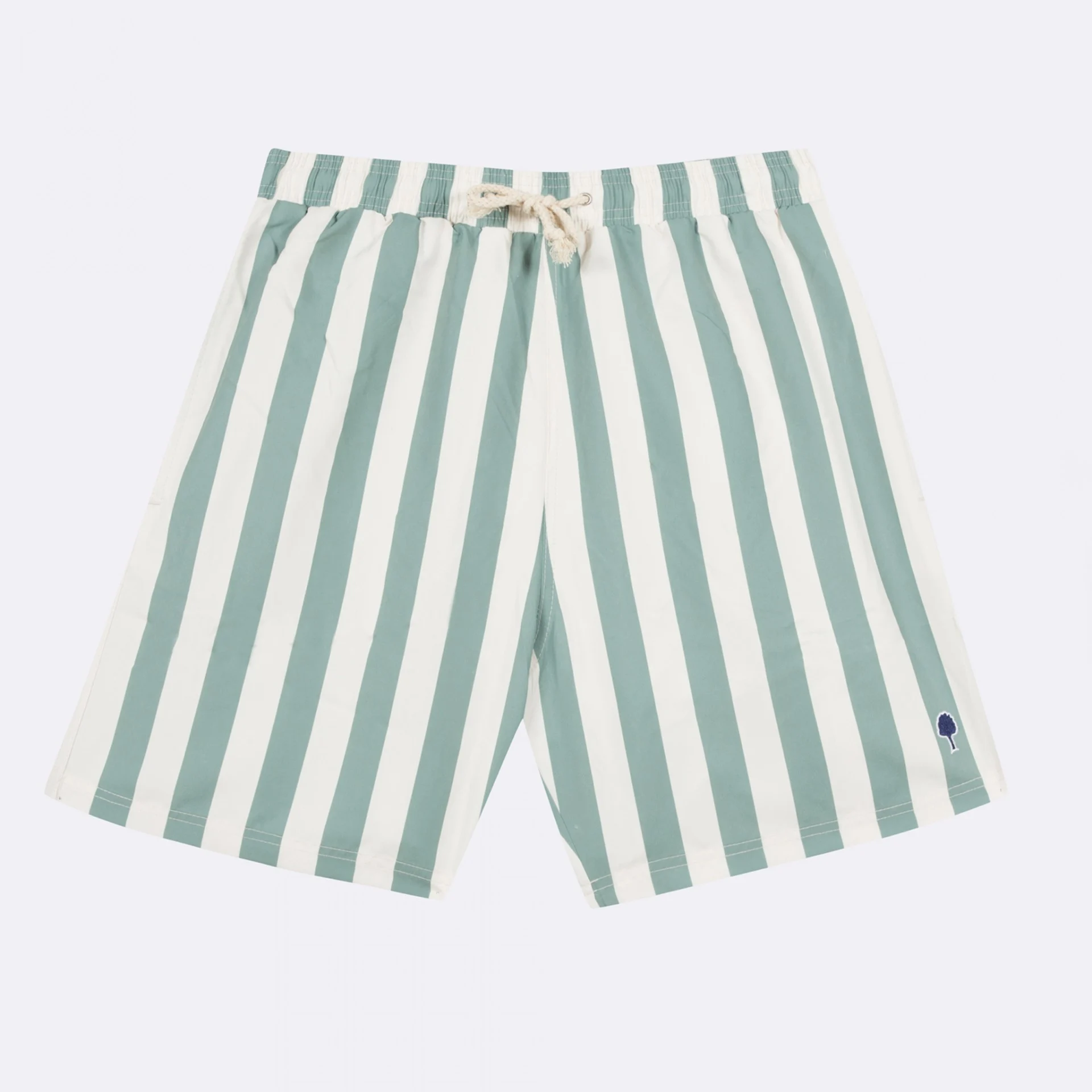 Maillot de bain écru rayé vert Polyester recyclé - modèle Mimizan