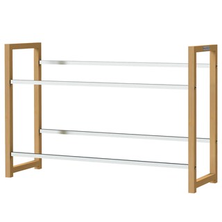 deluxe4home Regal für 4 Getränkekisten 106 x 71 cm braun/silberfarbig