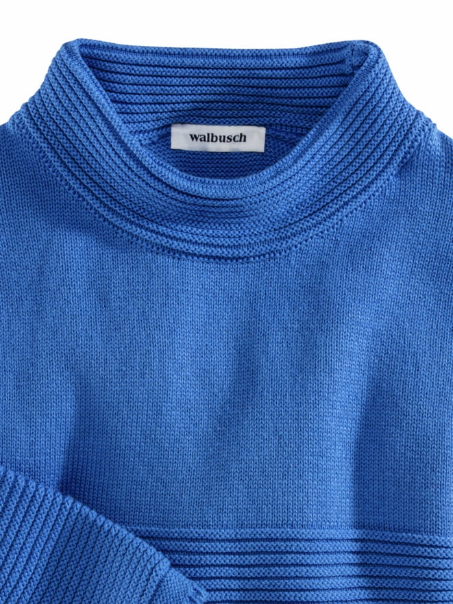 Kaminkragen-Pullover Querrippe