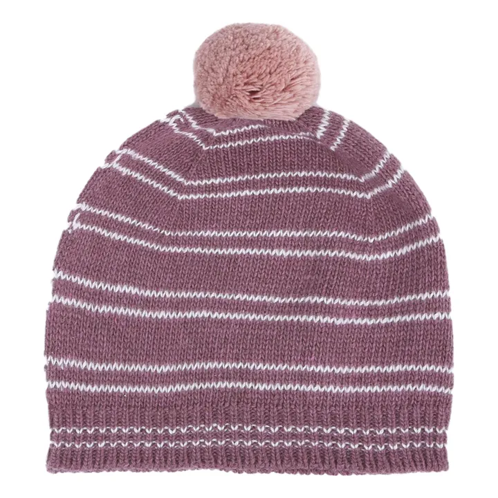 Emile et Ida Bonnet Mérinos et Cachemire Rayé | Mauve