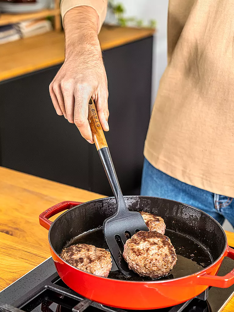 STAUB Pfannenwender 31cm Akazie / Silikon braun