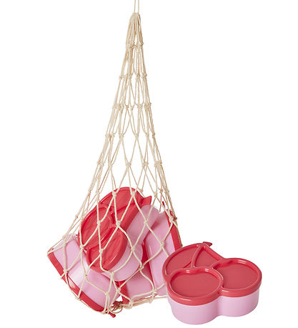 Rice Lebensmittelbehälter - 4er-Pack - Pink/Kirsche