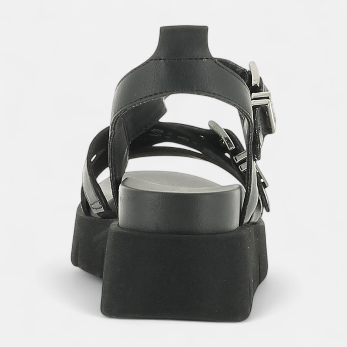 Sandales à talon compensé Femme noir