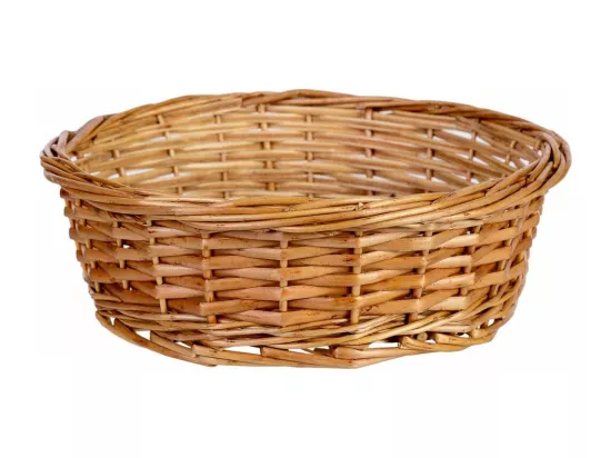 Panier rond en osier marron 29,5x29,5x9h cm