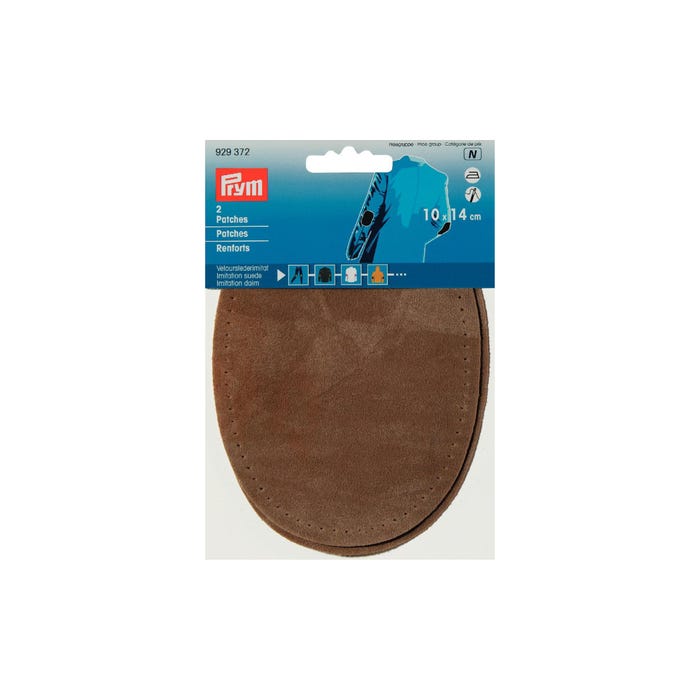 Prym-2 stuks elleboog- en knielapjes imitatie daim 10 x 14 cm