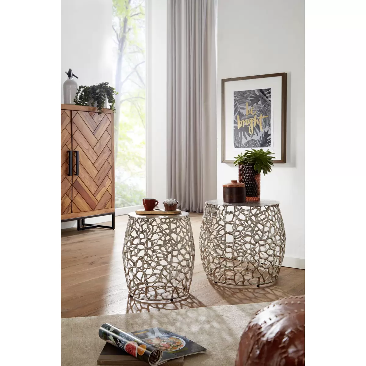 Beistelltisch 2er Set Navia Silber