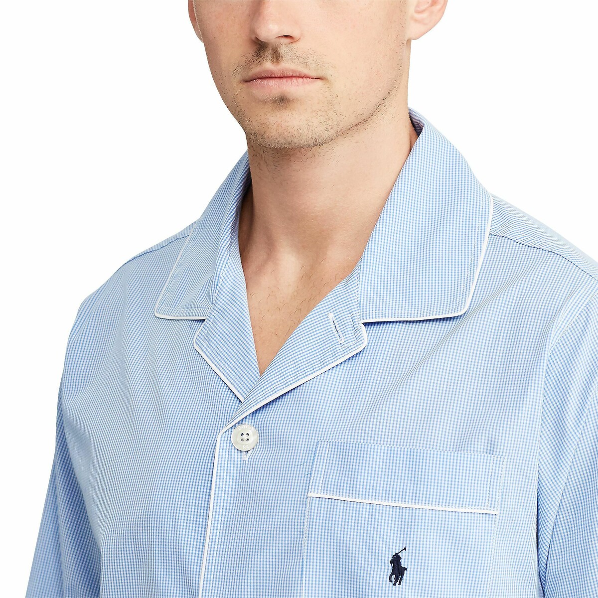 POLO RALPH LAUREN<br>Pijama comprido em popeline xadrez